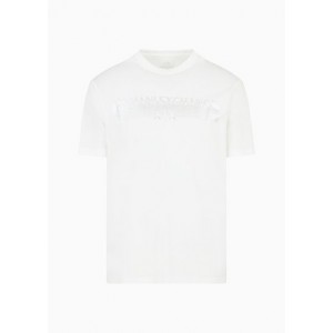 Regular fit T-shirt in mercerized cotton with metal print
