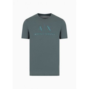 Regular fit cotton T-shirt with contrasting logo