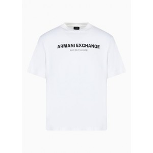Armani Sustainability Values heavy jersey cotton regular fit logo lettering t-shirt