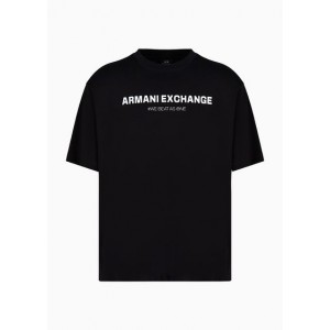 Armani Sustainability Values heavy jersey cotton regular fit logo lettering t-shirt
