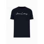 Armani Sustainability Values regular fit organic jersey cotton script logo t-shirt