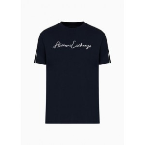 Armani Sustainability Values regular fit organic jersey cotton script logo t-shirt
