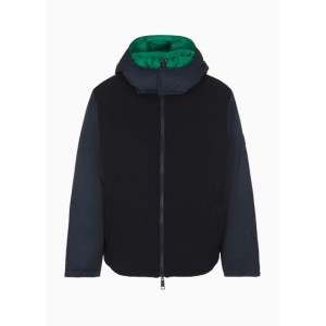 Armani Sustainability Values recycled nylon reversible zip up blouson jacket