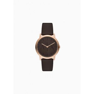 Two-Hand Brown Leather Watch