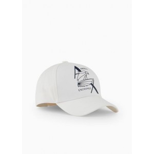 Armani Sustainability Values organic cotton twill eagle logo baseball cap