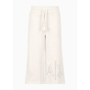 Wide cropped trousers in organic fabric