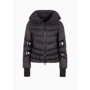 Armani Sustainability Values lightweight recycled nylon zip up puffer jacket