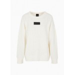 Armani Sustainability Values knitted recycled merino wool blend logo sweater