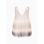 Pleated lace logo strap top