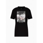 Armani Sustainability Values rolled up fit jersey cotton racing t-shirt