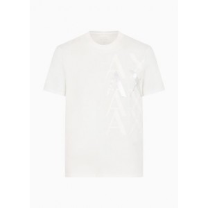 Regular fit T-shirt in mercerized cotton with metal print