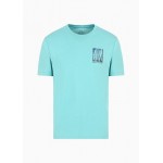 Regular fit cotton T-shirt with logo print on the chest