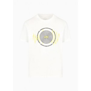 Regular fit cotton T-shirt with turntable print
