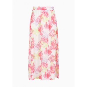 Long skirt in fluid floral fabric