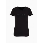 Slim fit T-shirt with glitter logo