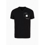 Slim fit stretch cotton T-shirt with logo on the chest