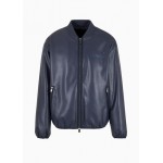 Coated eco leather bomber jacket