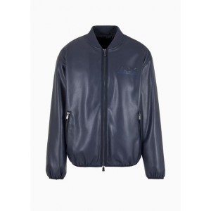 Coated eco leather bomber jacket