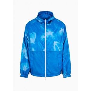 Windbreaker in ASV recycled fabric with abstract print