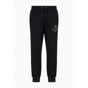 Cotton jogger trousers with side print