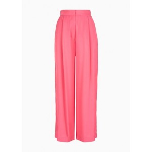 Trousers with pleats in viscose twill