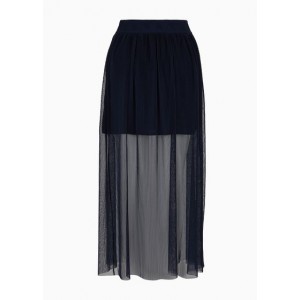 Long two-piece effect voile skirt