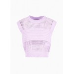 Maxi-striped cotton knit top