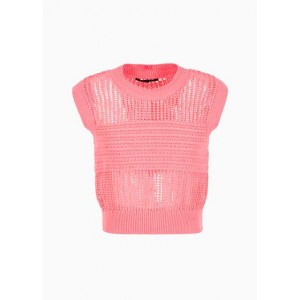 Maxi-striped cotton knit top