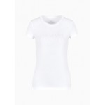 Slim fit T-shirt in ASV stretch organic cotton with glitter logo