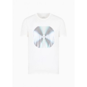 Slim-fit T-shirt in stretch jersey with abstract print
