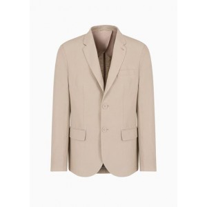 Single-breasted linen twill jacket