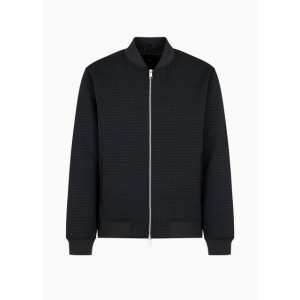 Bomber jacket in textured fabric