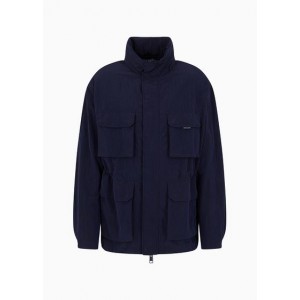 Field jacket in technical fabric with pockets