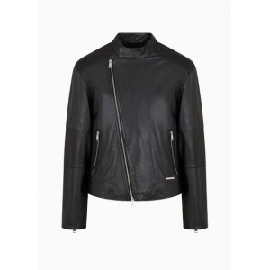 Genuine leather biker jacket