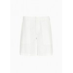 Chino shorts in stretch cotton gabardine
