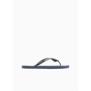 Rubber flip flops with logo writing