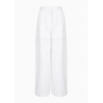 Palazzo trousers in linen and cotton