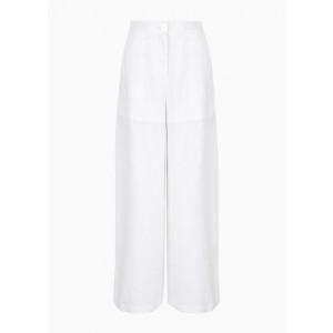 Palazzo trousers in linen and cotton