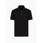 Regular fit pique polo shirt with zip