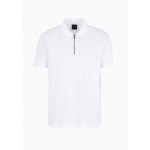 Regular fit pique polo shirt with zip