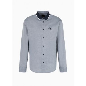 Regular fit shirt in yarn dyed cotton oxford with logo