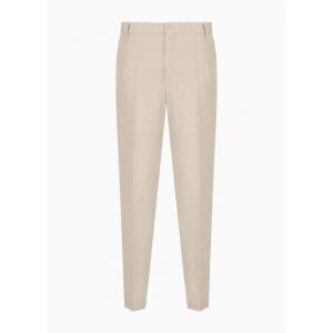 Linen twill chino trousers