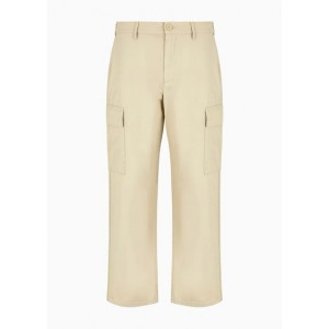 Loose fit gabardine trousers with zip