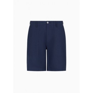 Chino shorts in stretch cotton gabardine