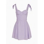 Flared dress with satin jacquard bows