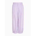 Wide trousers with pleats in satin jacquard
