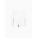 High-waisted shorts with pleats in linen and cotton