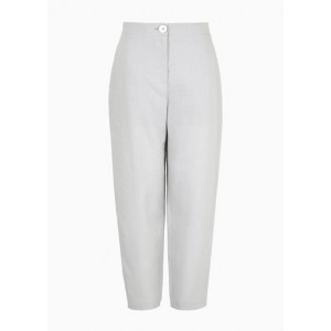 Linen and cotton balloon trousers