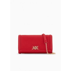 Wallet on chain in matelasse fabric with ASV logo