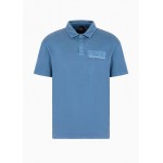 Regular fit cotton polo shirt with short sleeves and logo
